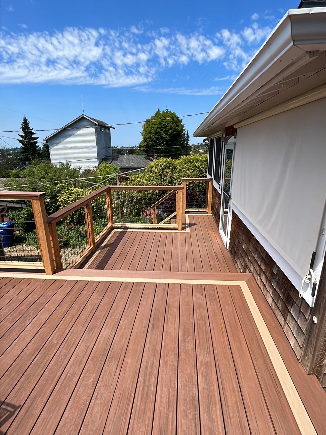 decorative TImberTech deck - Custom Elevated Composite Deck builder and contractor West Seattle WA