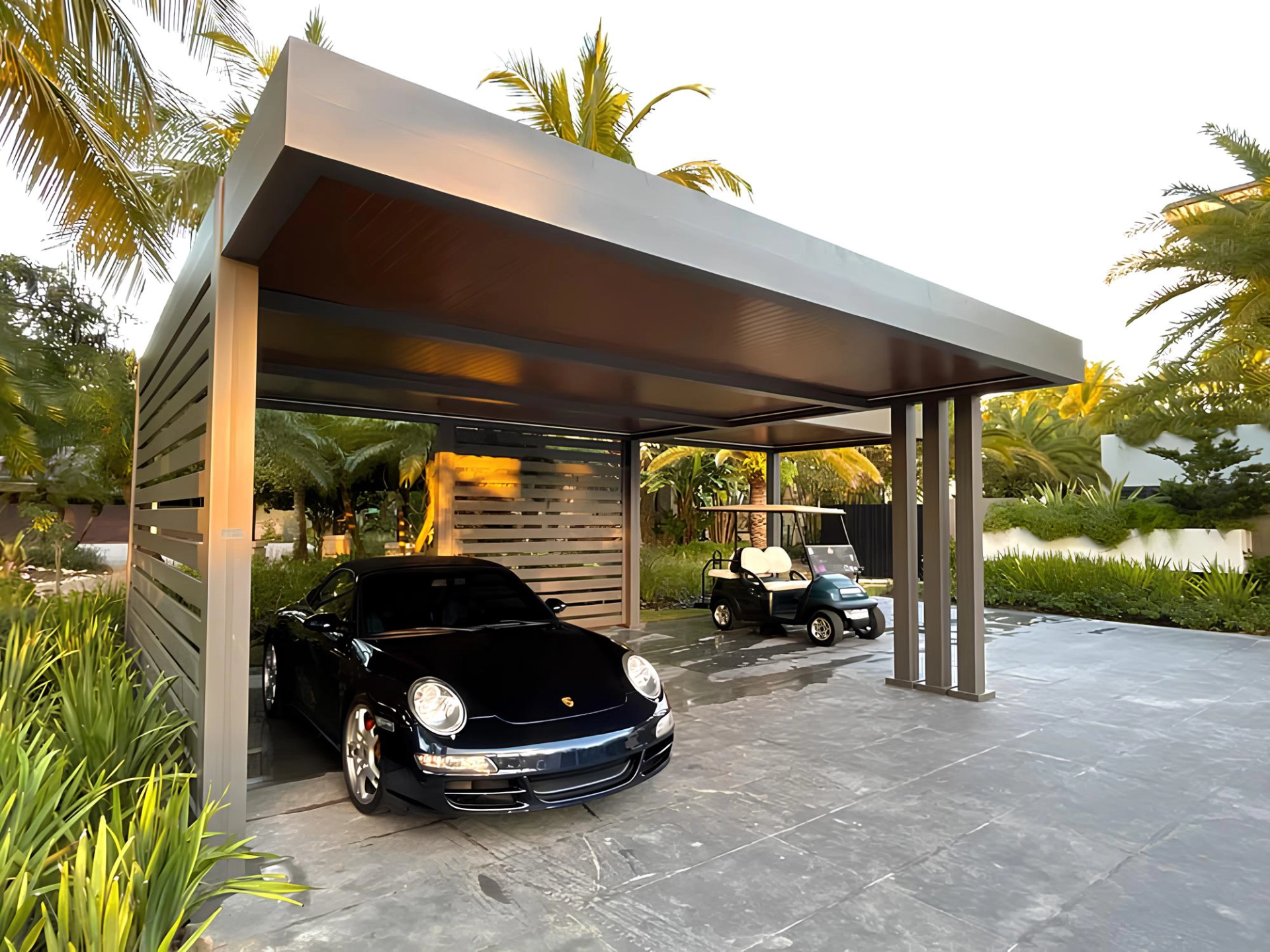 led-strip-wood-grain-carport-featuring-plants-and-tree-on-the-background
